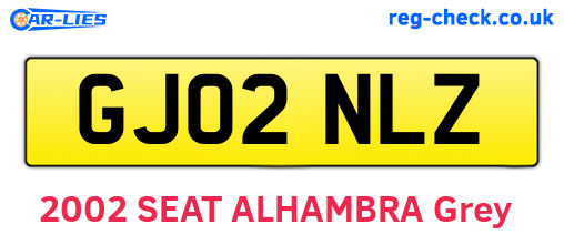 GJ02NLZ are the vehicle registration plates.