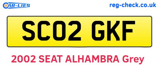 SC02GKF are the vehicle registration plates.
