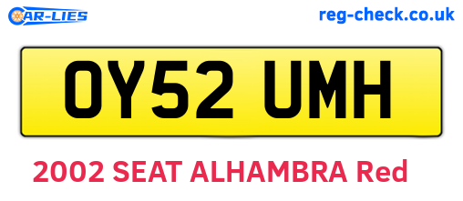 OY52UMH are the vehicle registration plates.