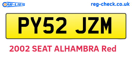 PY52JZM are the vehicle registration plates.