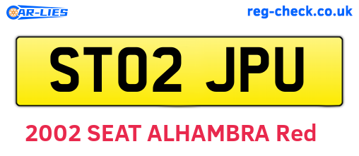 ST02JPU are the vehicle registration plates.
