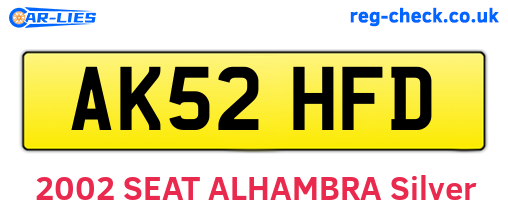 AK52HFD are the vehicle registration plates.
