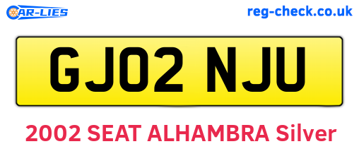 GJ02NJU are the vehicle registration plates.