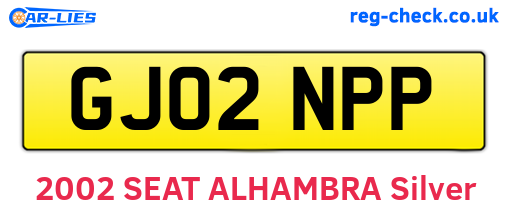 GJ02NPP are the vehicle registration plates.