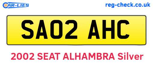 SA02AHC are the vehicle registration plates.