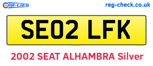SE02LFK are the vehicle registration plates.