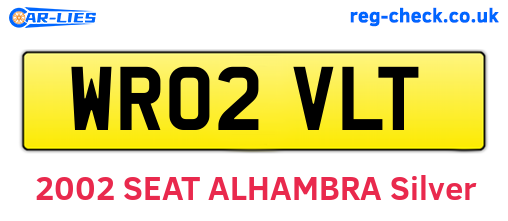 WR02VLT are the vehicle registration plates.