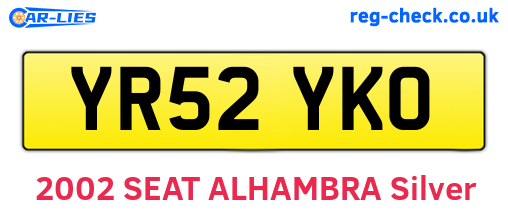 YR52YKO are the vehicle registration plates.