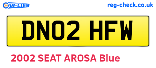 DN02HFW are the vehicle registration plates.