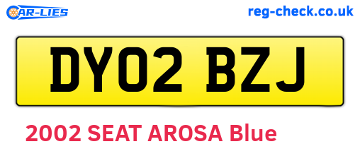 DY02BZJ are the vehicle registration plates.