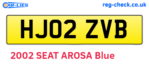 HJ02ZVB are the vehicle registration plates.