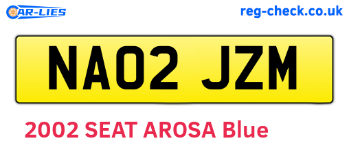NA02JZM are the vehicle registration plates.