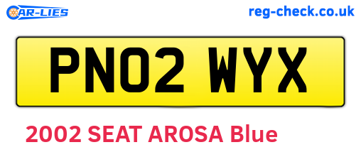 PN02WYX are the vehicle registration plates.