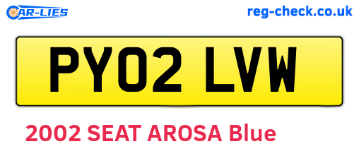 PY02LVW are the vehicle registration plates.