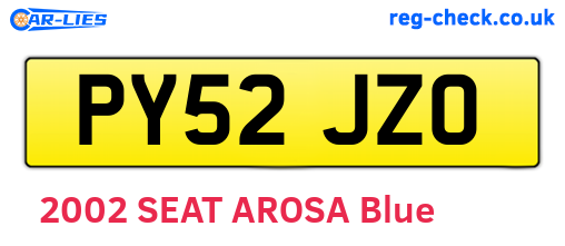 PY52JZO are the vehicle registration plates.