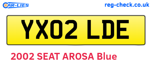 YX02LDE are the vehicle registration plates.