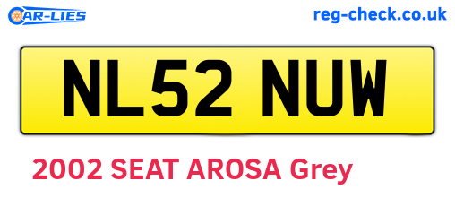NL52NUW are the vehicle registration plates.