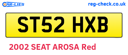 ST52HXB are the vehicle registration plates.