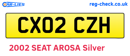 CX02CZH are the vehicle registration plates.