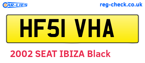 HF51VHA are the vehicle registration plates.