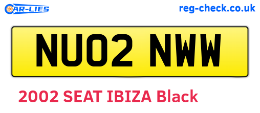 NU02NWW are the vehicle registration plates.