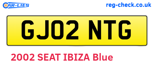 GJ02NTG are the vehicle registration plates.