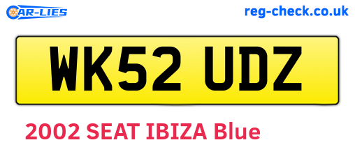 WK52UDZ are the vehicle registration plates.