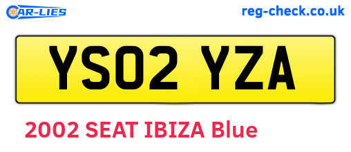 YS02YZA are the vehicle registration plates.