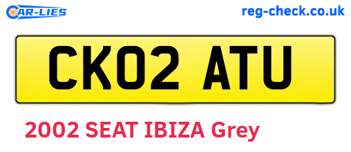 CK02ATU are the vehicle registration plates.