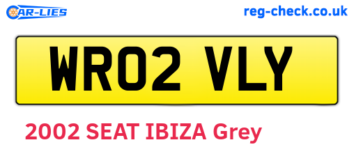 WR02VLY are the vehicle registration plates.