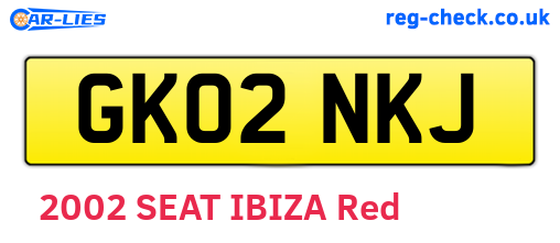 GK02NKJ are the vehicle registration plates.