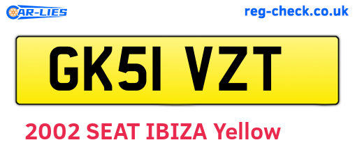 GK51VZT are the vehicle registration plates.