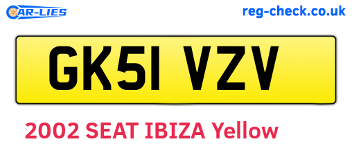 GK51VZV are the vehicle registration plates.