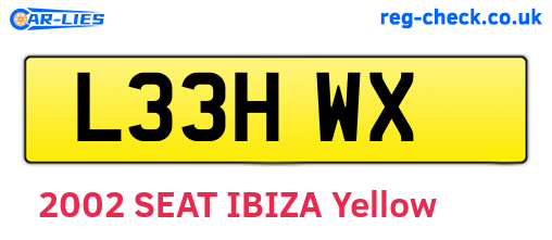 L33HWX are the vehicle registration plates.