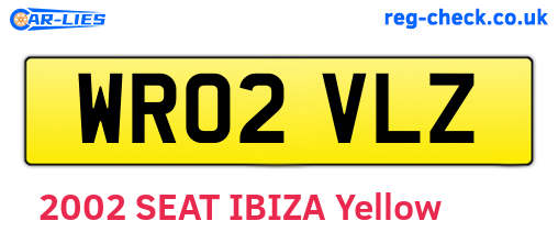 WR02VLZ are the vehicle registration plates.