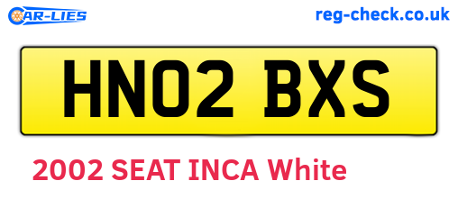 HN02BXS are the vehicle registration plates.