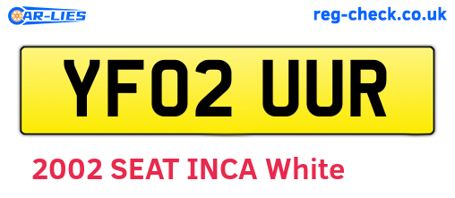 YF02UUR are the vehicle registration plates.