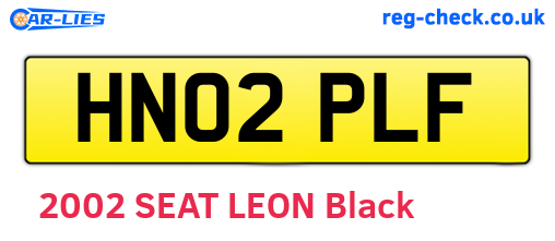 HN02PLF are the vehicle registration plates.
