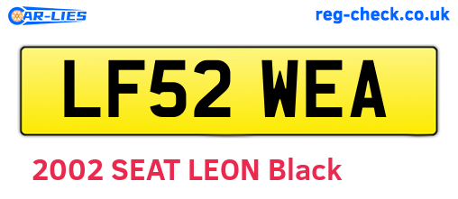 LF52WEA are the vehicle registration plates.