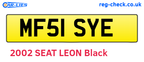 MF51SYE are the vehicle registration plates.