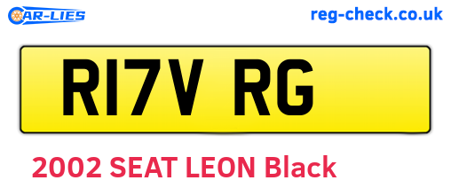 R17VRG are the vehicle registration plates.
