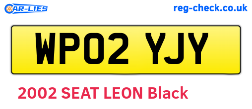 WP02YJY are the vehicle registration plates.