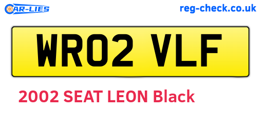 WR02VLF are the vehicle registration plates.