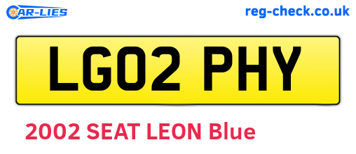 LG02PHY are the vehicle registration plates.