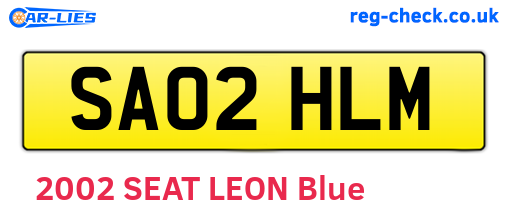 SA02HLM are the vehicle registration plates.