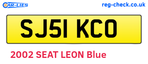 SJ51KCO are the vehicle registration plates.