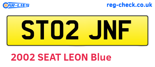 ST02JNF are the vehicle registration plates.