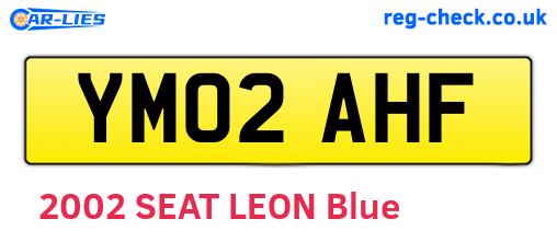 YM02AHF are the vehicle registration plates.