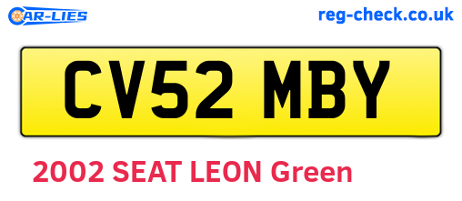 CV52MBY are the vehicle registration plates.