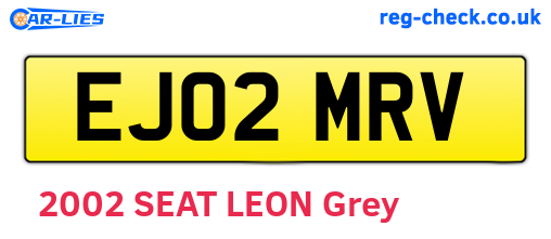 EJ02MRV are the vehicle registration plates.